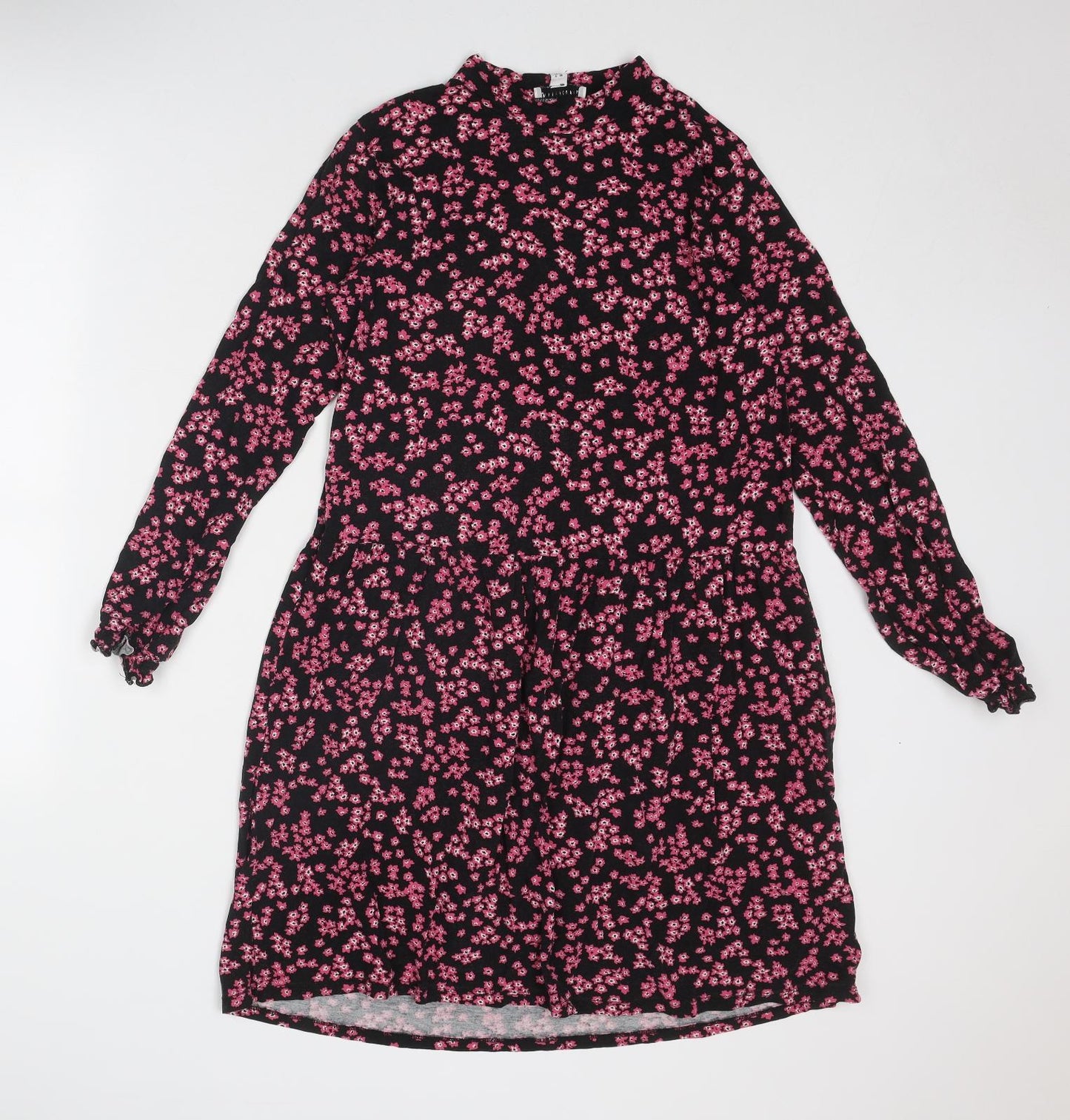 Warehouse Womens Multicoloured Floral Viscose A-Line Size 12 Round Neck Pullover