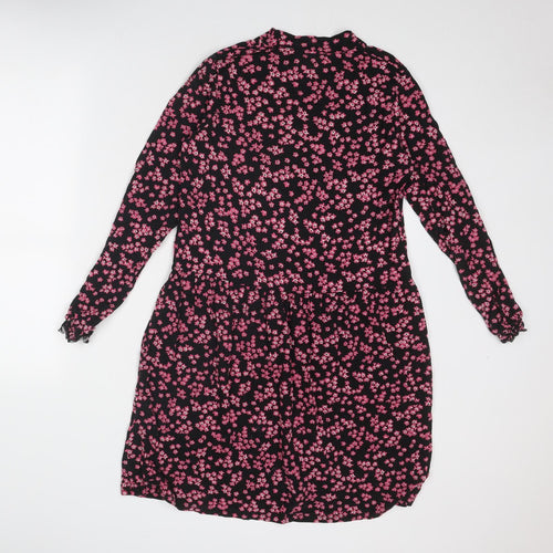 Warehouse Womens Multicoloured Floral Viscose A-Line Size 12 Round Neck Pullover
