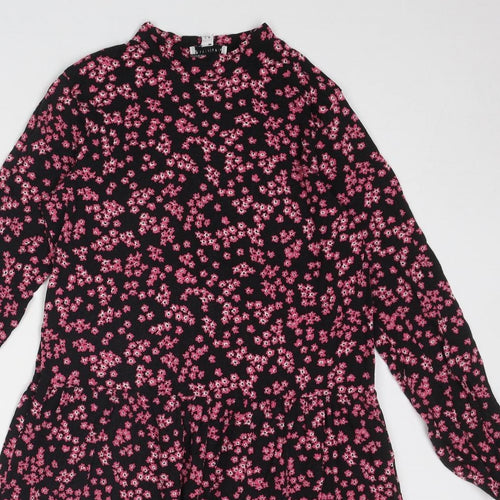 Warehouse Womens Multicoloured Floral Viscose A-Line Size 12 Round Neck Pullover