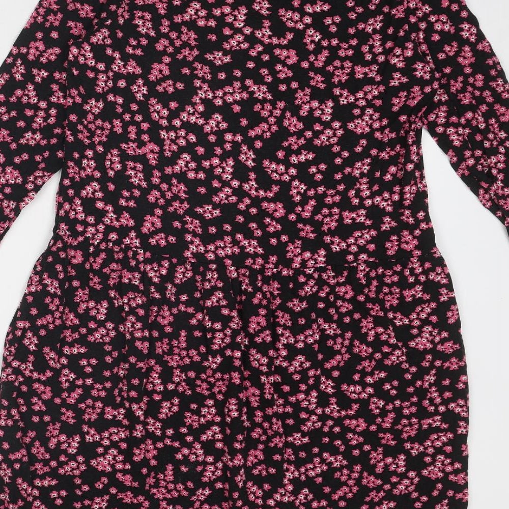 Warehouse Womens Multicoloured Floral Viscose A-Line Size 12 Round Neck Pullover