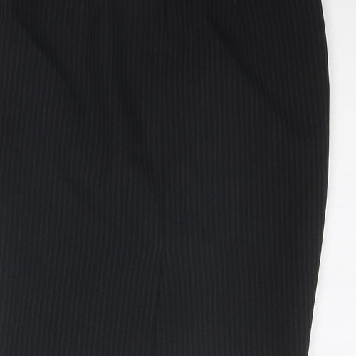 New Look Womens Grey Striped Polyester A-Line Skirt Size 8 Zip
