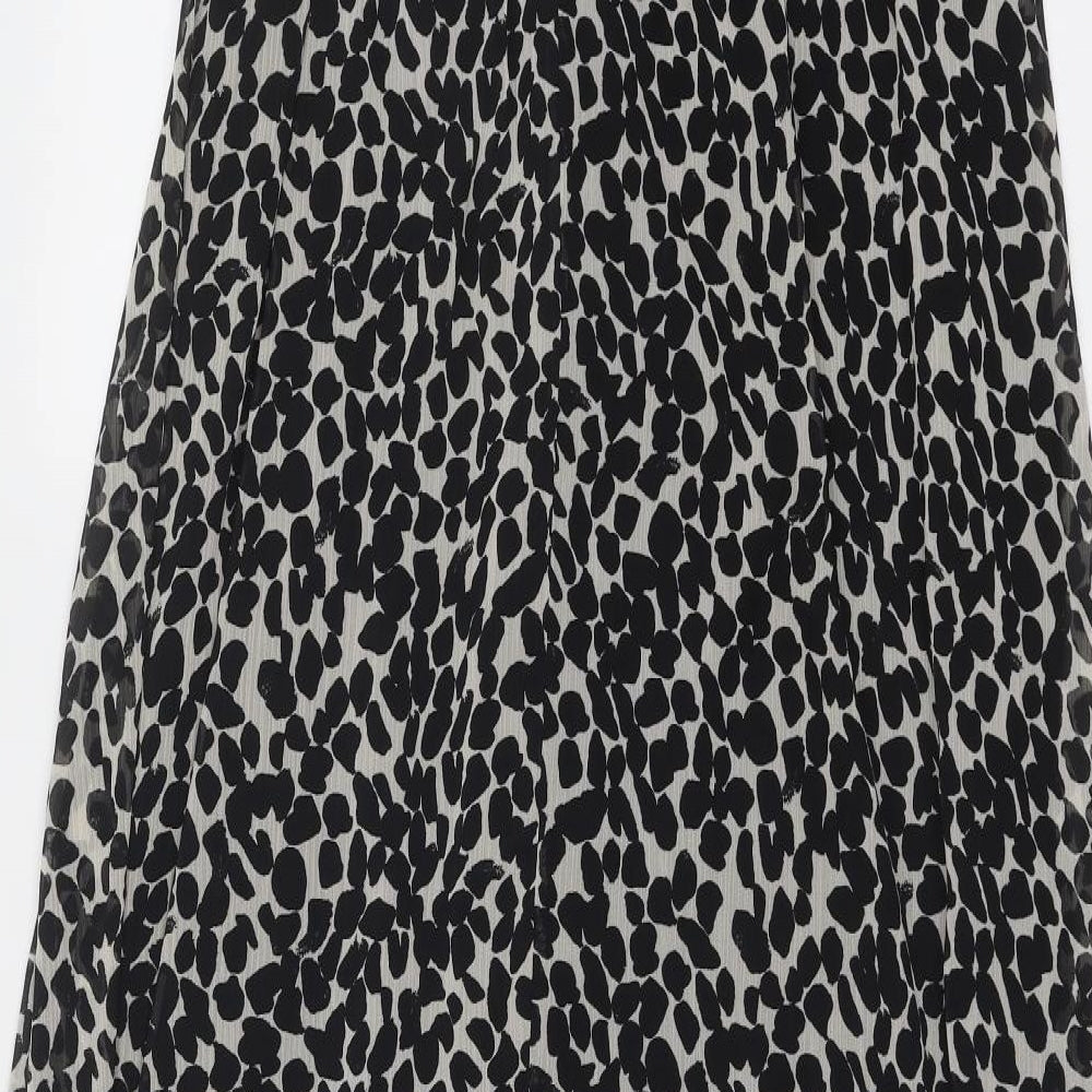 H&M Womens Black Geometric Polyester Maxi Size XL Round Neck Tie