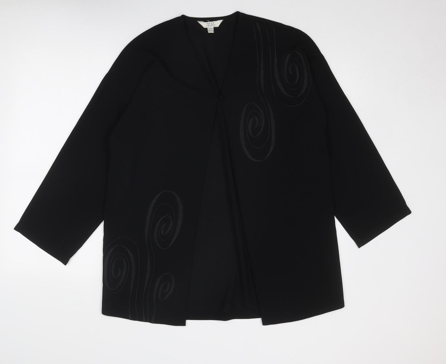 NEXT Womens Black Polyester Kimono Blouse Size S V-Neck