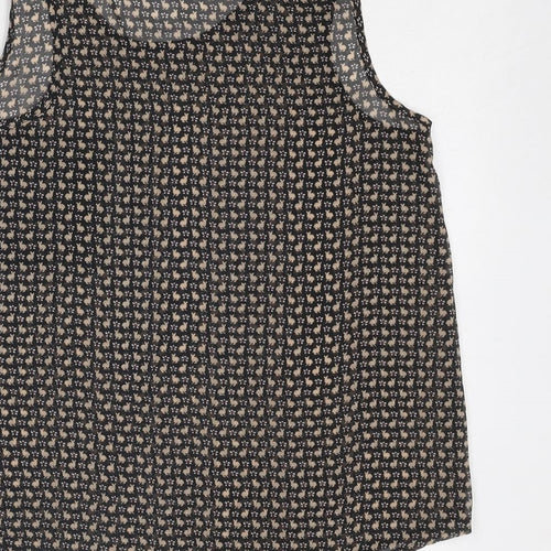 Cameo Rose Womens Black Geometric Polyester Basic Tank Size S Scoop Neck