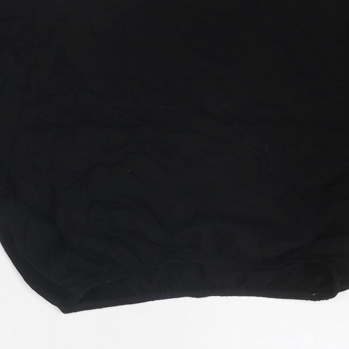 Miss Selfridge Womens Black Cotton Cropped Blouse Size 8 Scoop Neck