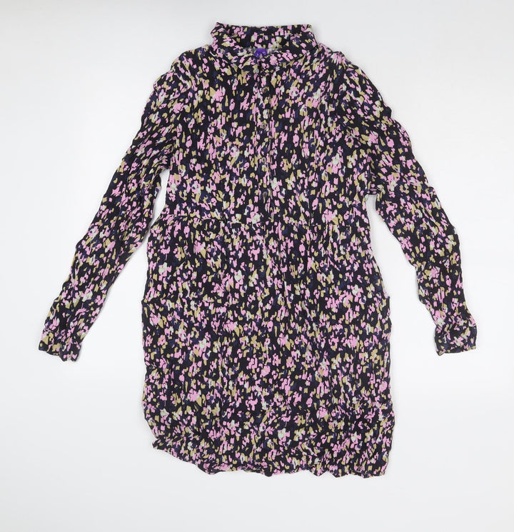 Seraphine Womens Multicoloured Animal Print Viscose Shirt Dress Size 10 Collared Button