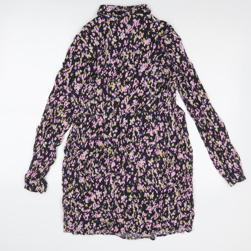 Seraphine Womens Multicoloured Animal Print Viscose Shirt Dress Size 10 Collared Button
