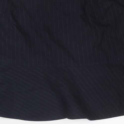 Zara Womens Blue Striped Viscose Swing Skirt Size S Zip