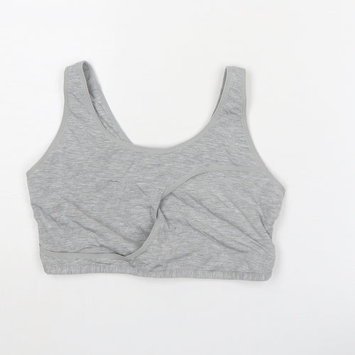 Marks and Spencer Womens Grey Cotton Cropped Tank Size 10 Round Neck