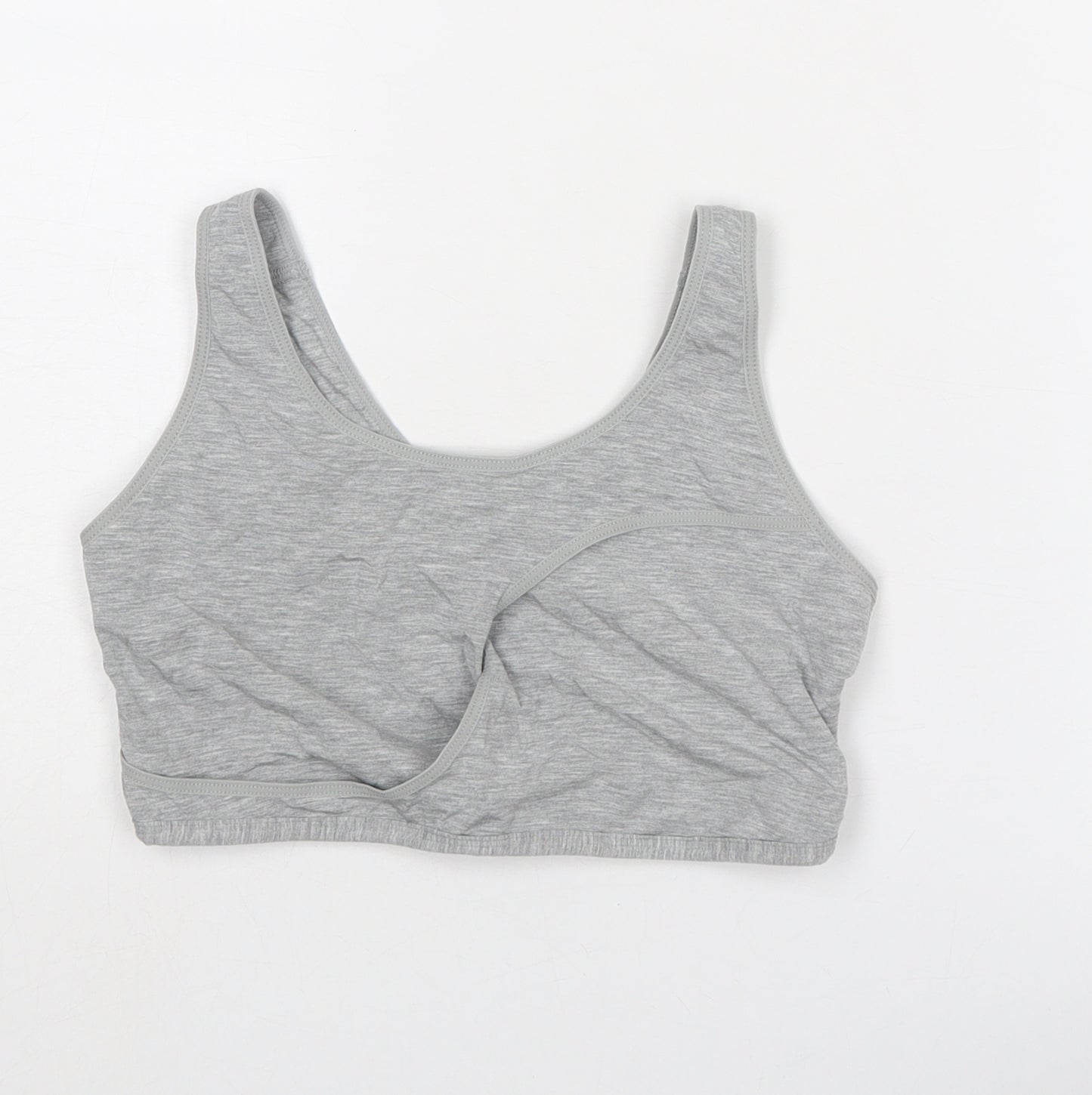 Marks and Spencer Womens Grey Cotton Cropped Tank Size 10 Round Neck