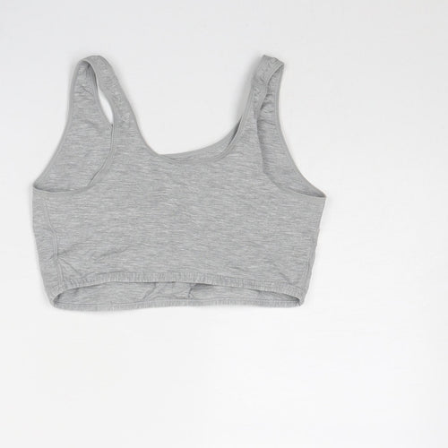 Marks and Spencer Womens Grey Cotton Cropped Tank Size 10 Round Neck