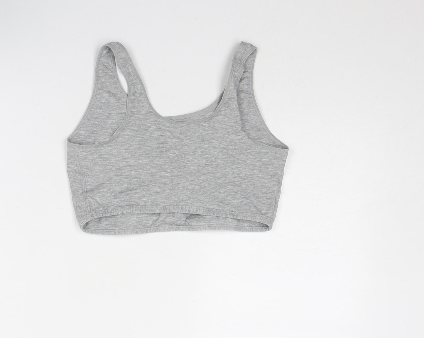 Marks and Spencer Womens Grey Cotton Cropped Tank Size 10 Round Neck