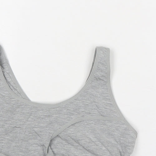 Marks and Spencer Womens Grey Cotton Cropped Tank Size 10 Round Neck