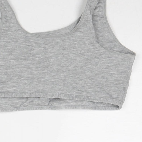 Marks and Spencer Womens Grey Cotton Cropped Tank Size 10 Round Neck