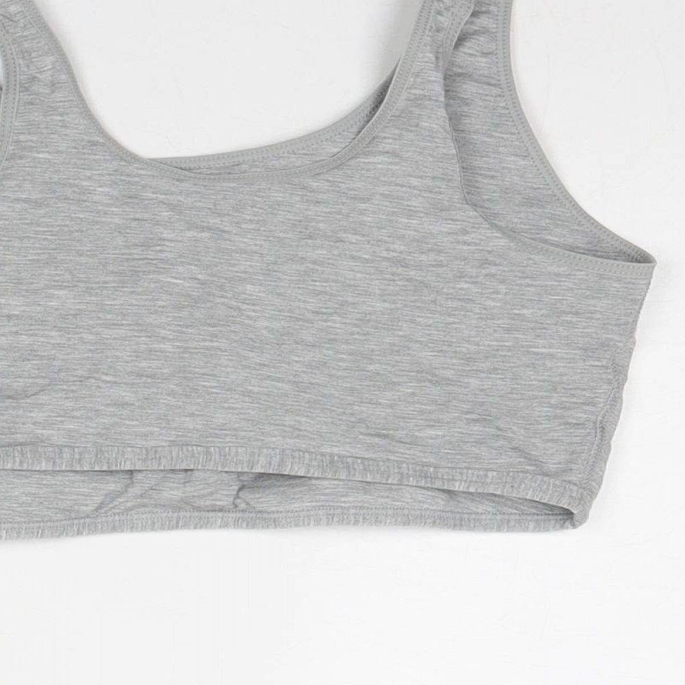 Marks and Spencer Womens Grey Cotton Cropped Tank Size 10 Round Neck