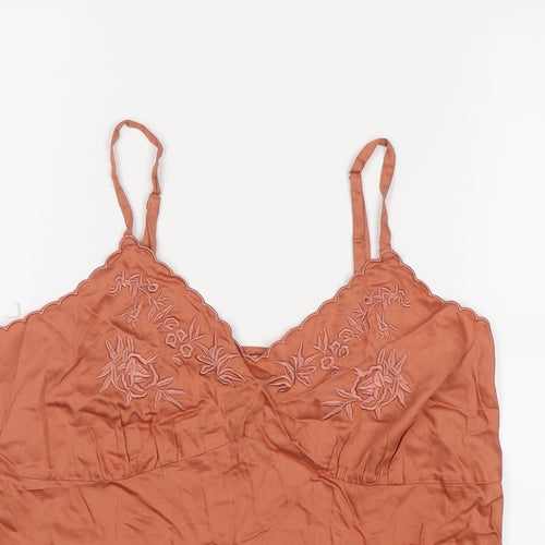 River Island Womens Orange Polyester Basic Tank Size 8 V-Neck