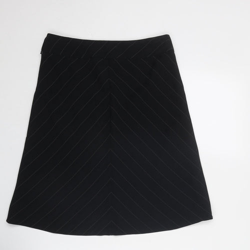 NEXT Womens Black Geometric Polyester A-Line Skirt Size 10 Zip