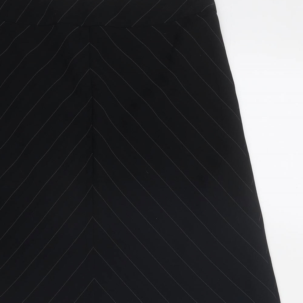 NEXT Womens Black Geometric Polyester A-Line Skirt Size 10 Zip