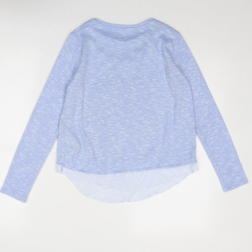 H&M Girls Blue Round Neck Viscose Pullover Jumper Size 11-12 Years Pullover