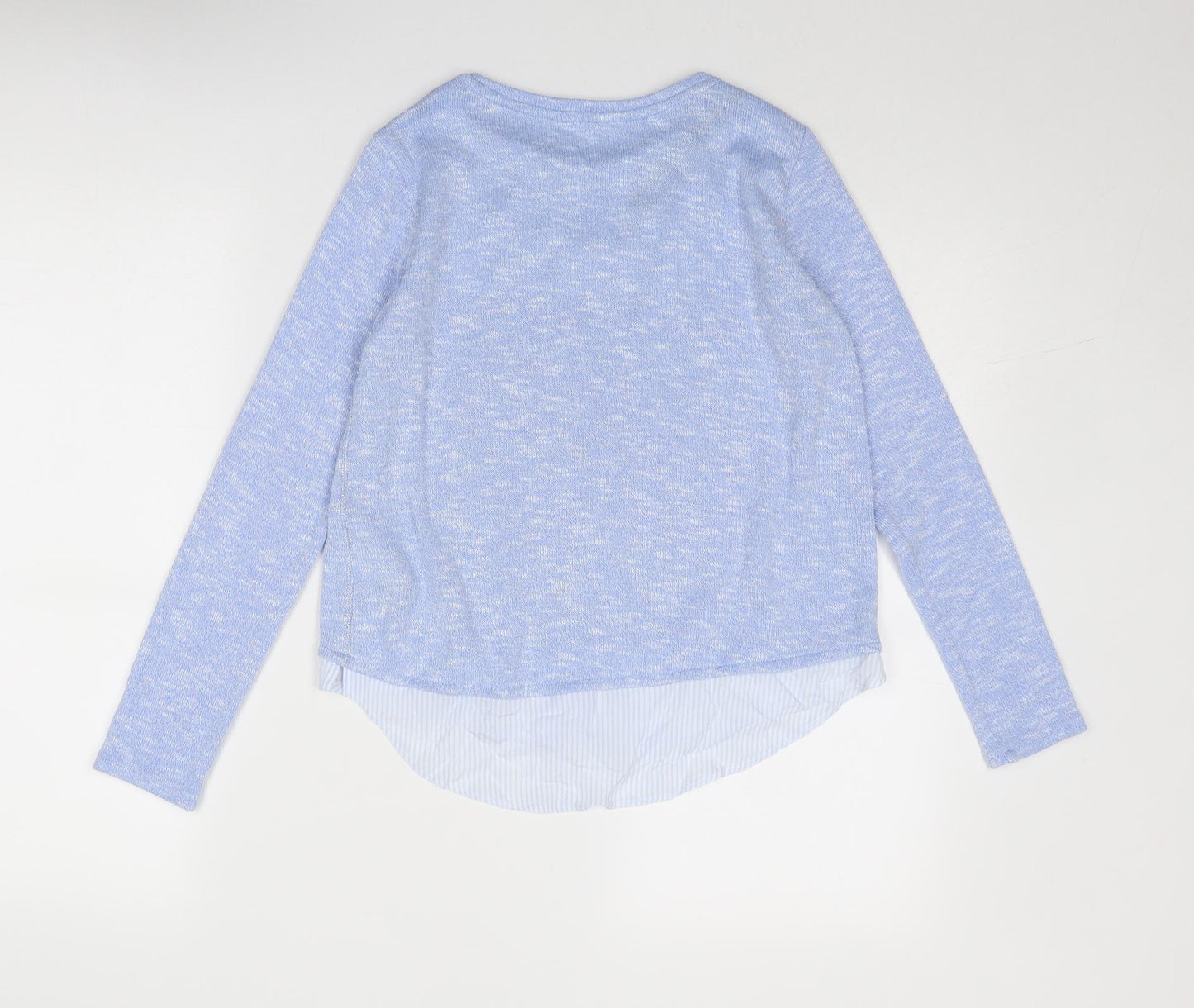 H&M Girls Blue Round Neck Viscose Pullover Jumper Size 11-12 Years Pullover