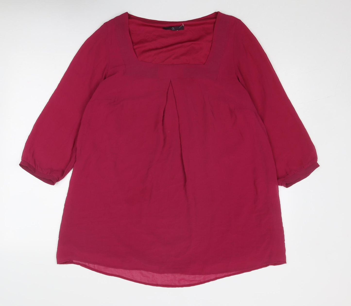 Evans Womens Pink Polyester A-Line Size 16 Square Neck Pullover
