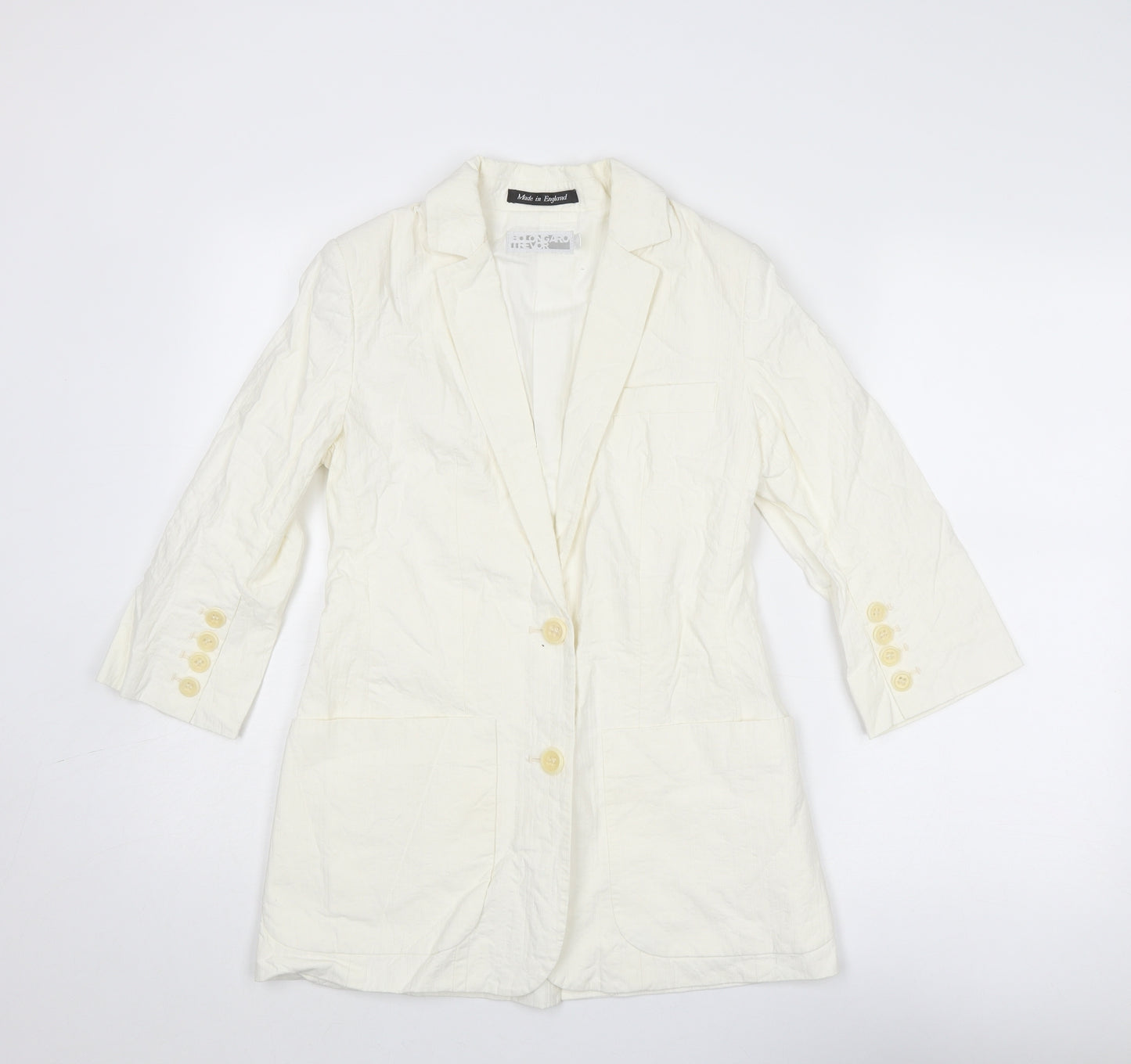 Bolongaro Trevor Womens Ivory Cotton Jacket Blazer Size S