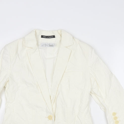 Bolongaro Trevor Womens Ivory Cotton Jacket Blazer Size S