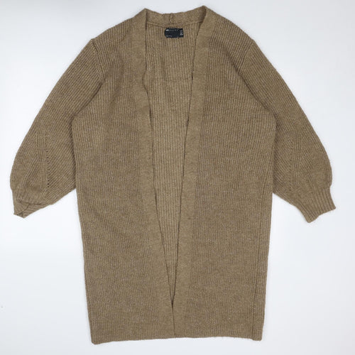 ASOS Womens Brown V-Neck Acrylic Cardigan Jumper Size 12