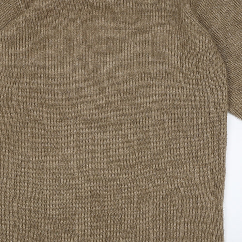 ASOS Womens Brown V-Neck Acrylic Cardigan Jumper Size 12