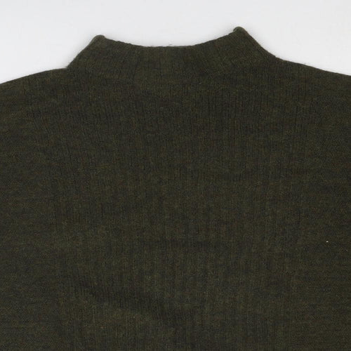 Warehouse Womens Green High Neck Acrylic Pullover Jumper Size 14