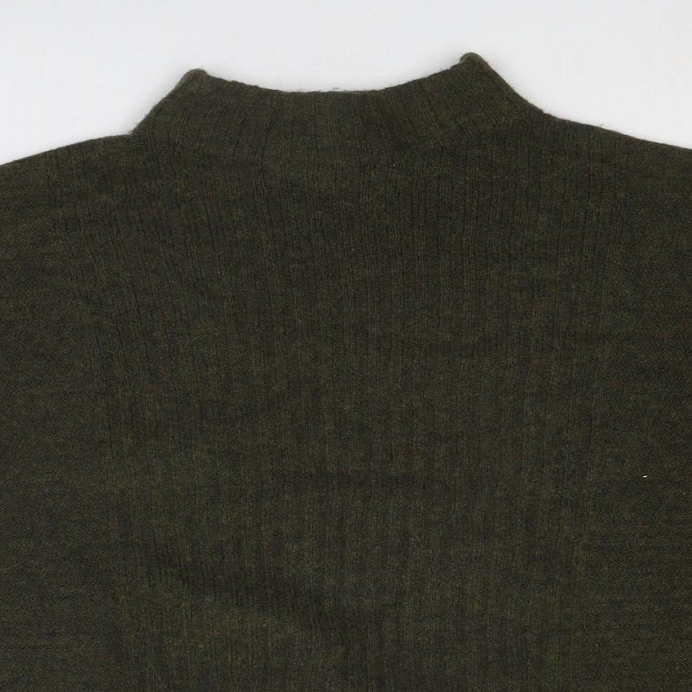Warehouse Womens Green High Neck Acrylic Pullover Jumper Size 14