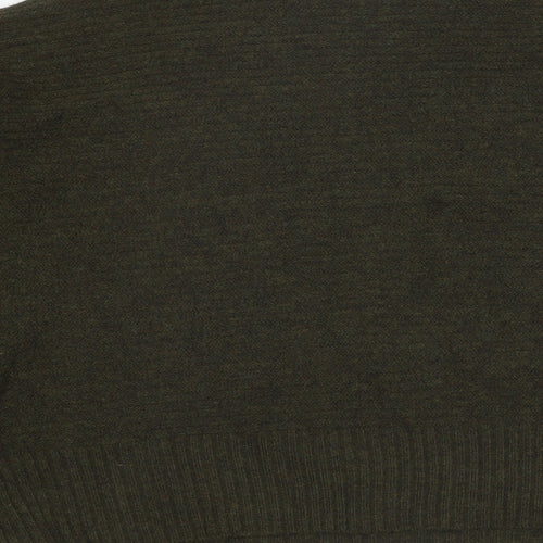 Warehouse Womens Green High Neck Acrylic Pullover Jumper Size 14