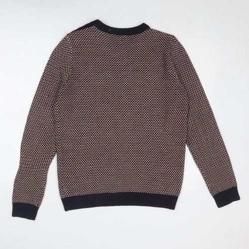 New Look Mens Multicoloured Round Neck Acrylic Pullover Jumper Size M Long Sleeve