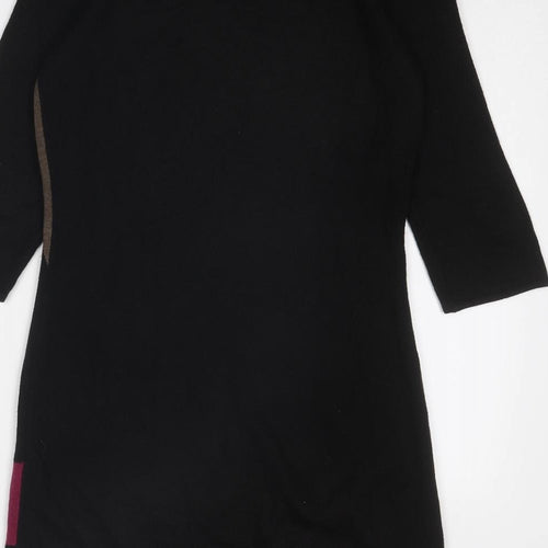 Wallis Womens Black Acrylic Jumper Dress Size S Round Neck Pullover - Geometric