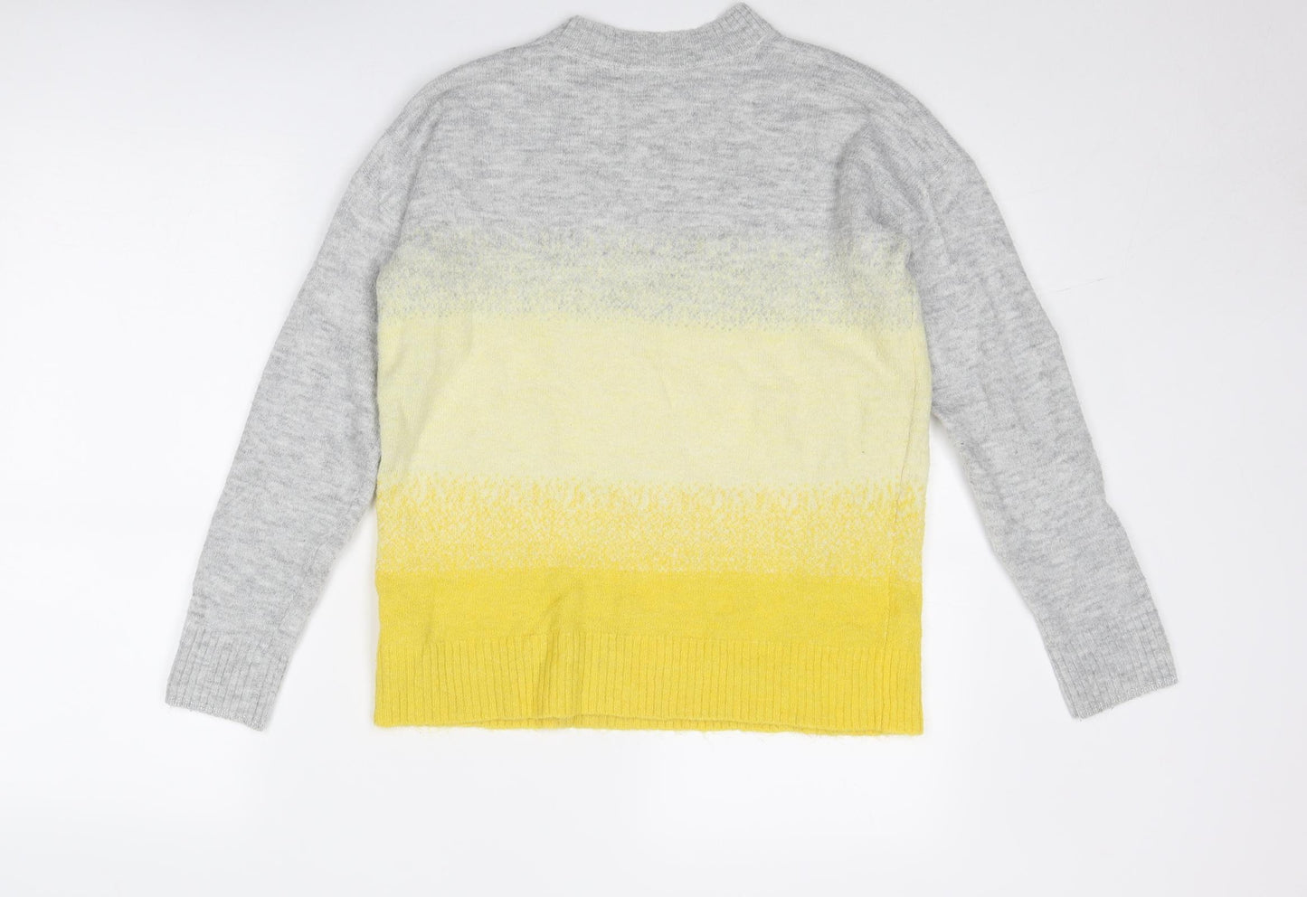 Oasis Womens Grey Crew Neck Acrylic Pullover Jumper Size XS - Colourblock