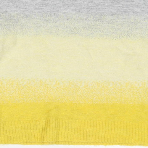 Oasis Womens Grey Crew Neck Acrylic Pullover Jumper Size XS - Colourblock