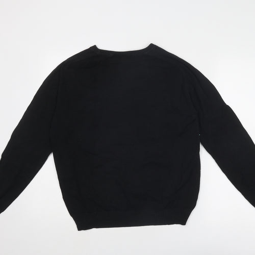 O'Neill Mens Black Round Neck Striped Cotton Pullover Jumper Size M Long Sleeve