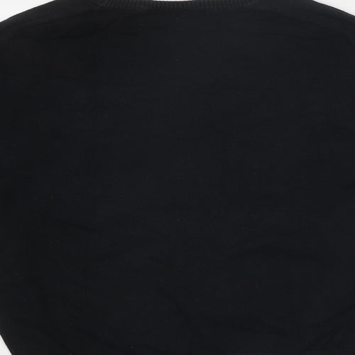 O'Neill Mens Black Round Neck Striped Cotton Pullover Jumper Size M Long Sleeve