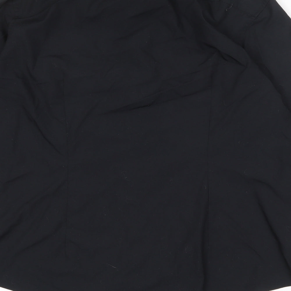 Burton Mens Black Polyester Dress Shirt Size 16.5 Collared Button