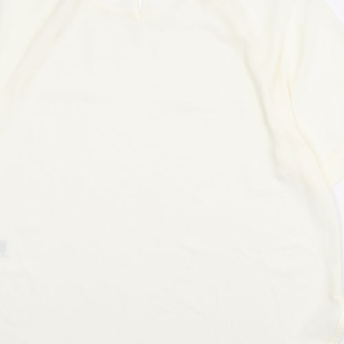 Marks and Spencer Womens Ivory Polyester Basic Blouse Size 12 Round Neck