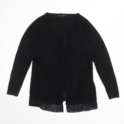 Savoir Womens Black V-Neck Viscose Cardigan Jumper Size 14