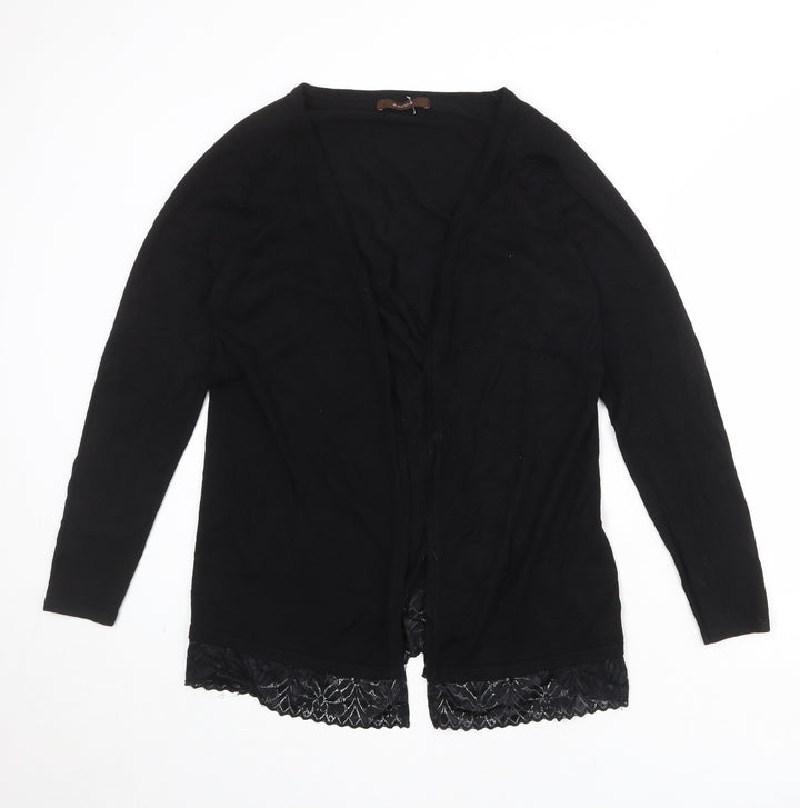 Savoir Womens Black V-Neck Viscose Cardigan Jumper Size 14