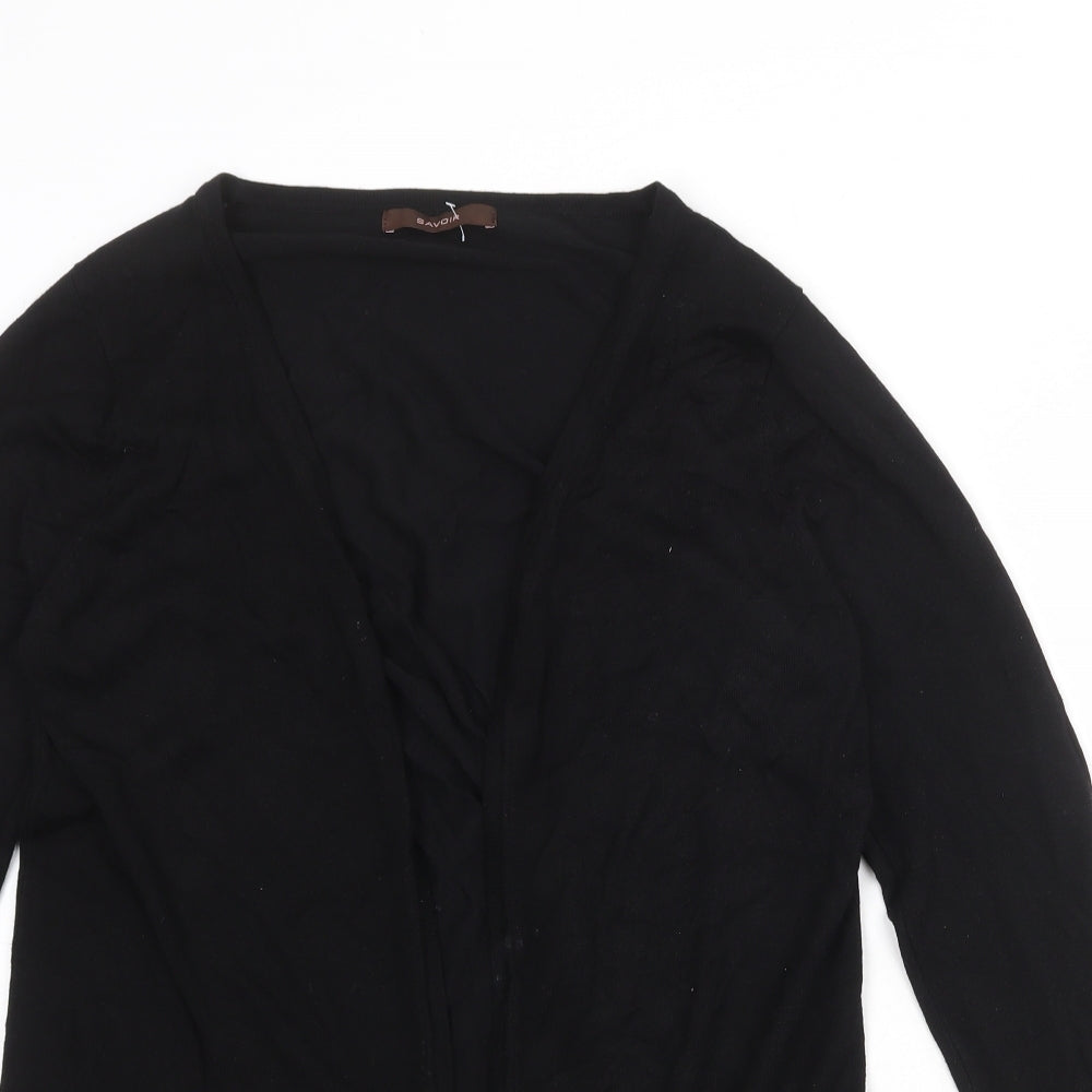 Savoir Womens Black V-Neck Viscose Cardigan Jumper Size 14