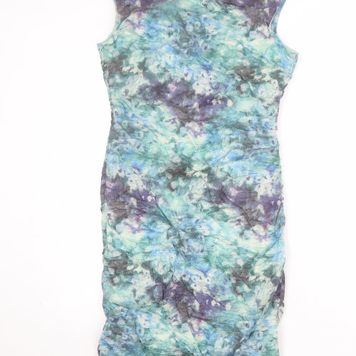 Phase Eight Womens Multicoloured Geometric Polyester Pencil Dress Size 14 Square Neck Zip