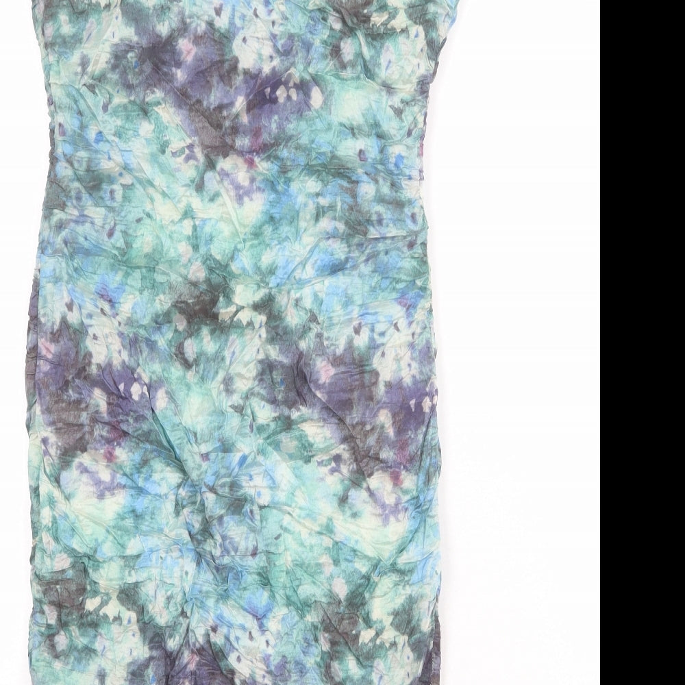 Phase Eight Womens Multicoloured Geometric Polyester Pencil Dress Size 14 Square Neck Zip