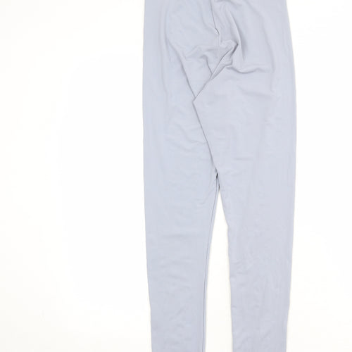 PRETTYLITTLETHING Womens Blue Polyester Compression Leggings Size 8 Regular