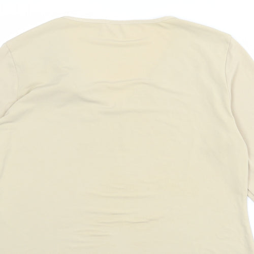 Berkertex Womens Beige Polyester Basic T-Shirt Size 16 V-Neck