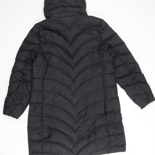 Marks and Spencer Womens Black Quilted Coat Size 16 Zip