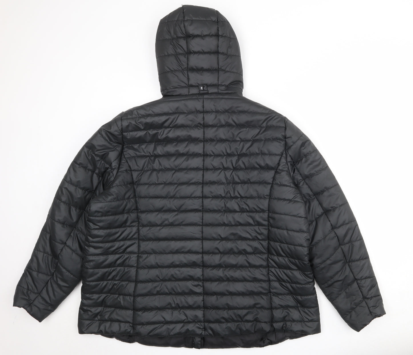 Sheego Womens Black Quilted Jacket Size 26 Zip