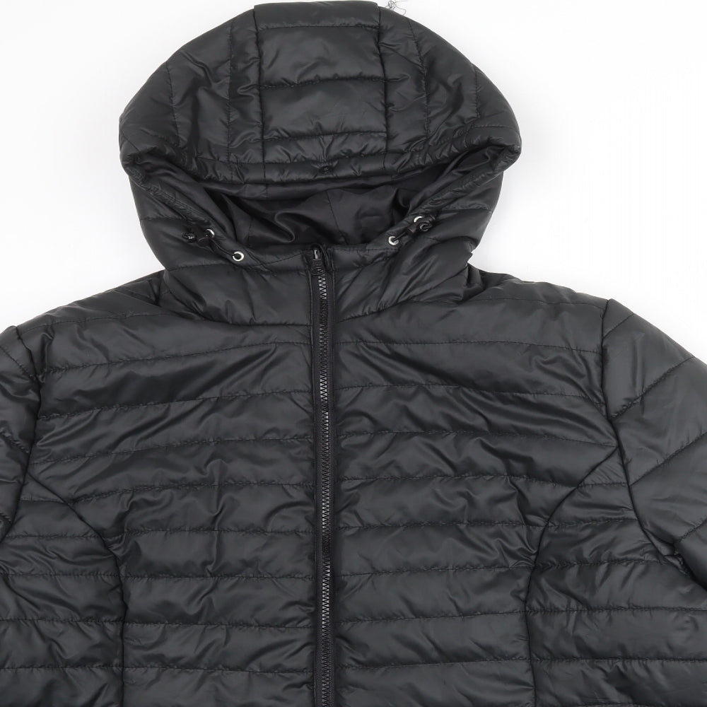 Sheego Womens Black Quilted Jacket Size 26 Zip